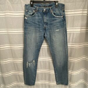 LEVI'S / Men's 501 Straight Leg Distressed Button Fly Jeans Size 34x32